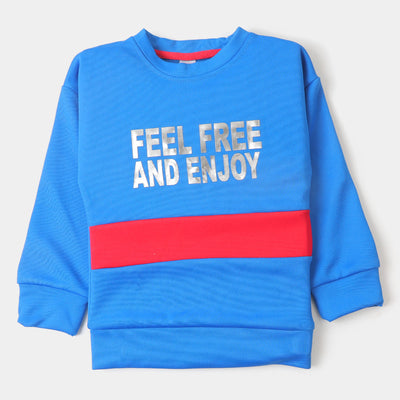 Girls T-Shirt Active Wear Free & Enjoy-Royal Blue