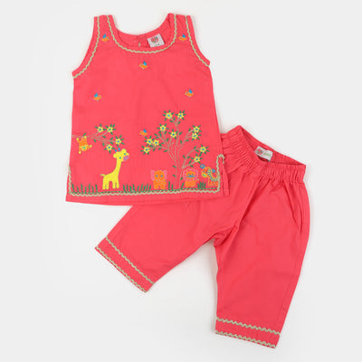 Infant Girls 2 Pcs Suit Baby Jungle |  Pink