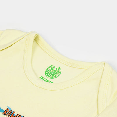 Infant Cotton Basic Romper Unisex Rawr - Light Yellow