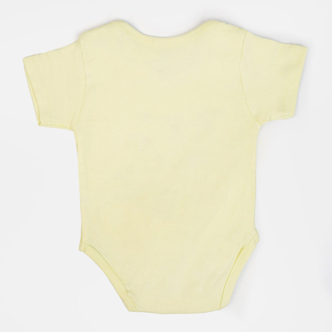 Infant Cotton Basic Romper Unisex Rawr - Light Yellow