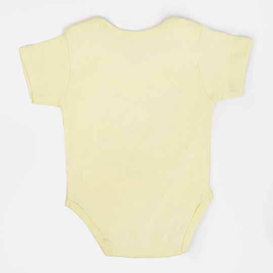 Infant Cotton Basic Romper Unisex Rawr - Light Yellow