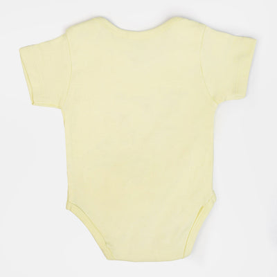 Infant Cotton Basic Romper Unisex Rawr - Light Yellow