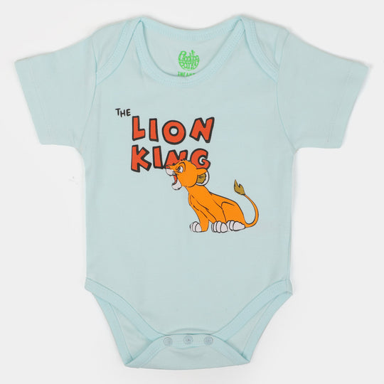 Infant Cotton Basic Romper Unisex Lion King - Sky Blue