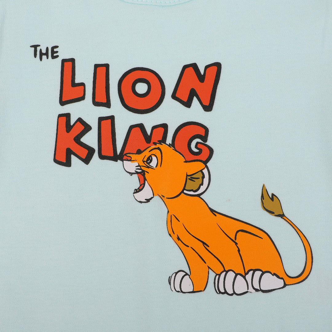 Infant Cotton Basic Romper Unisex Lion King - Sky Blue