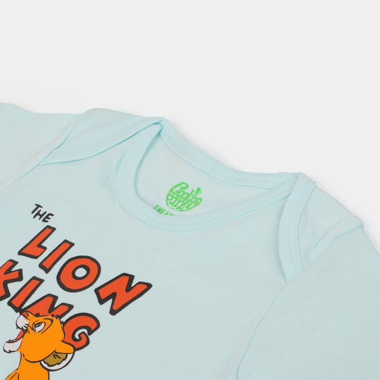 Infant Cotton Basic Romper Unisex Lion King - Sky Blue