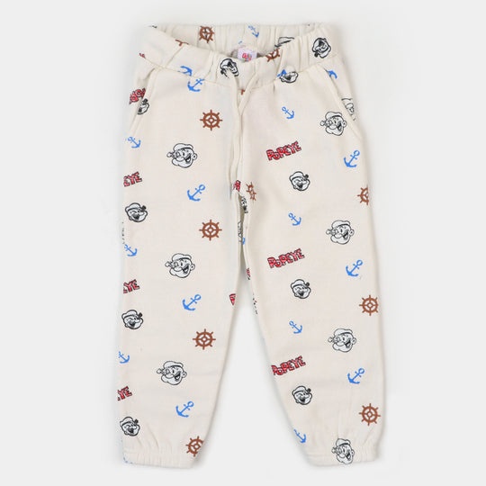 Boys Terry And Fleece Pyjama Character - White