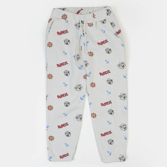 Boys Terry And Fleece Pyjama Character - White