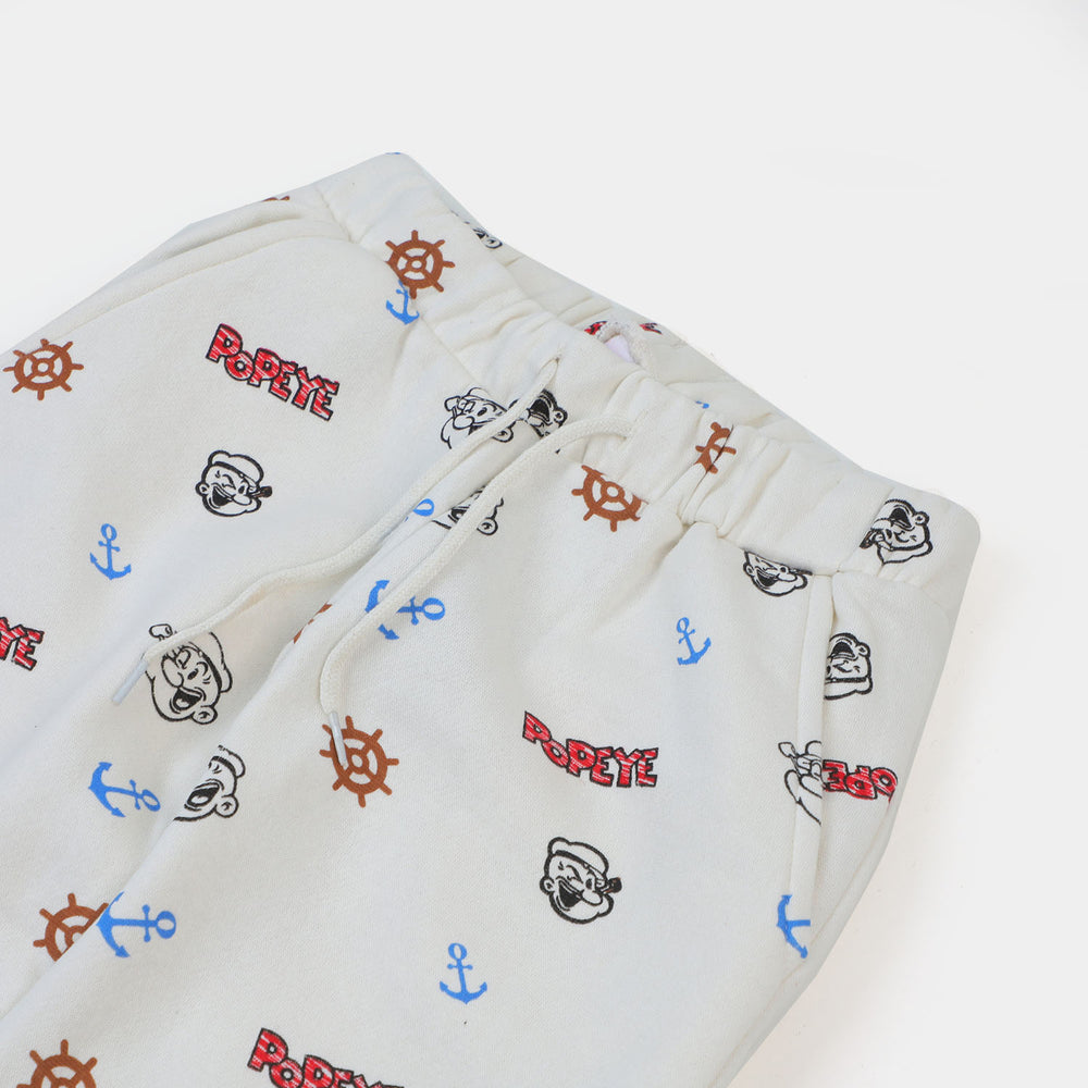Boys Terry And Fleece Pyjama Character - White