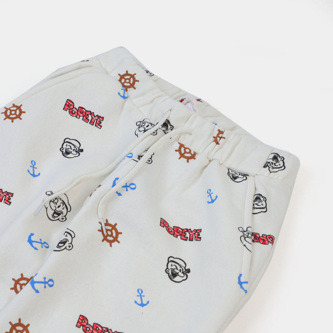 Boys Terry And Fleece Pyjama Character - White