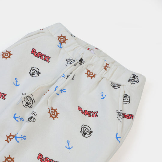 Boys Terry And Fleece Pyjama Character - White