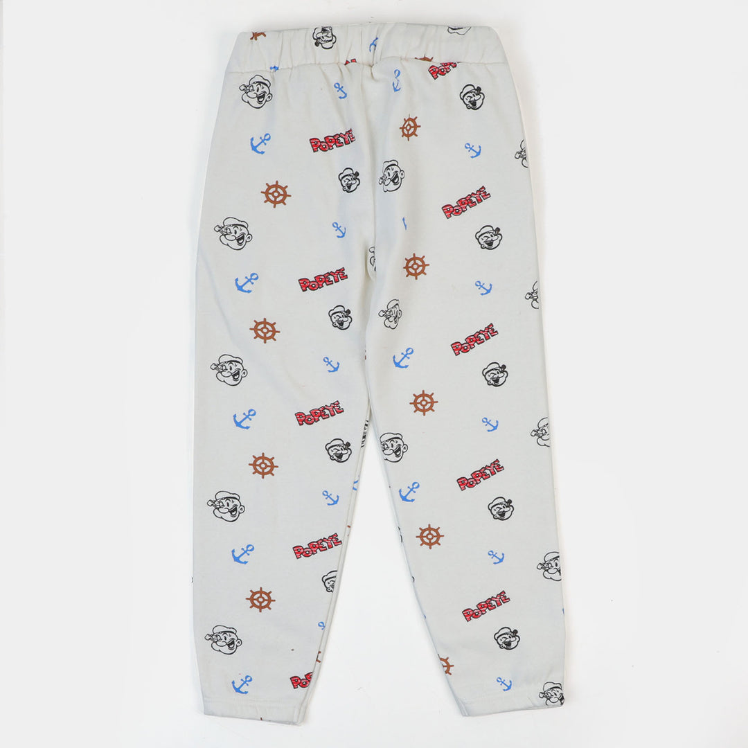Boys Terry And Fleece Pyjama Character - White