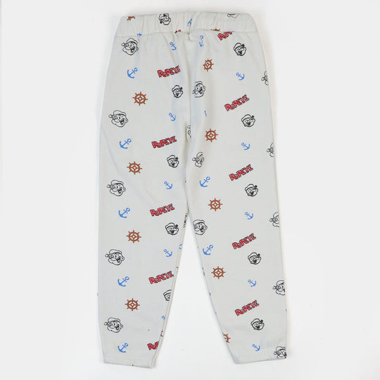 Boys Terry And Fleece Pyjama Character - White