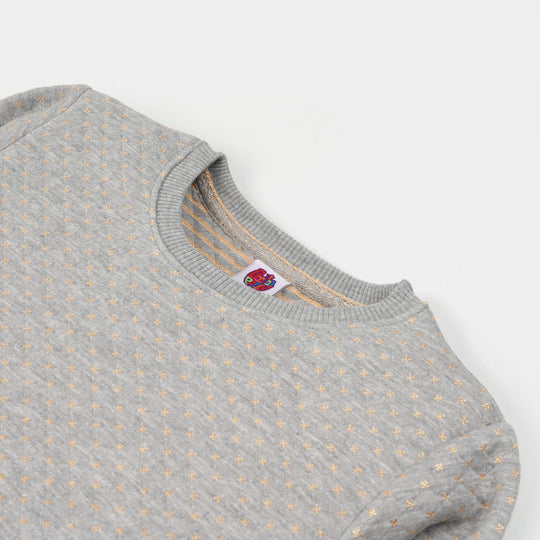 Girls Quilted Sweatshirt - GREY