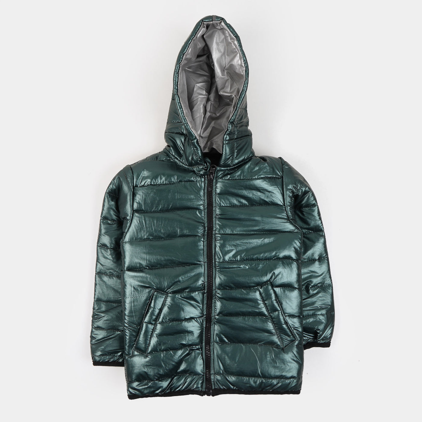 Boys Jacket Quilted Hood - Green