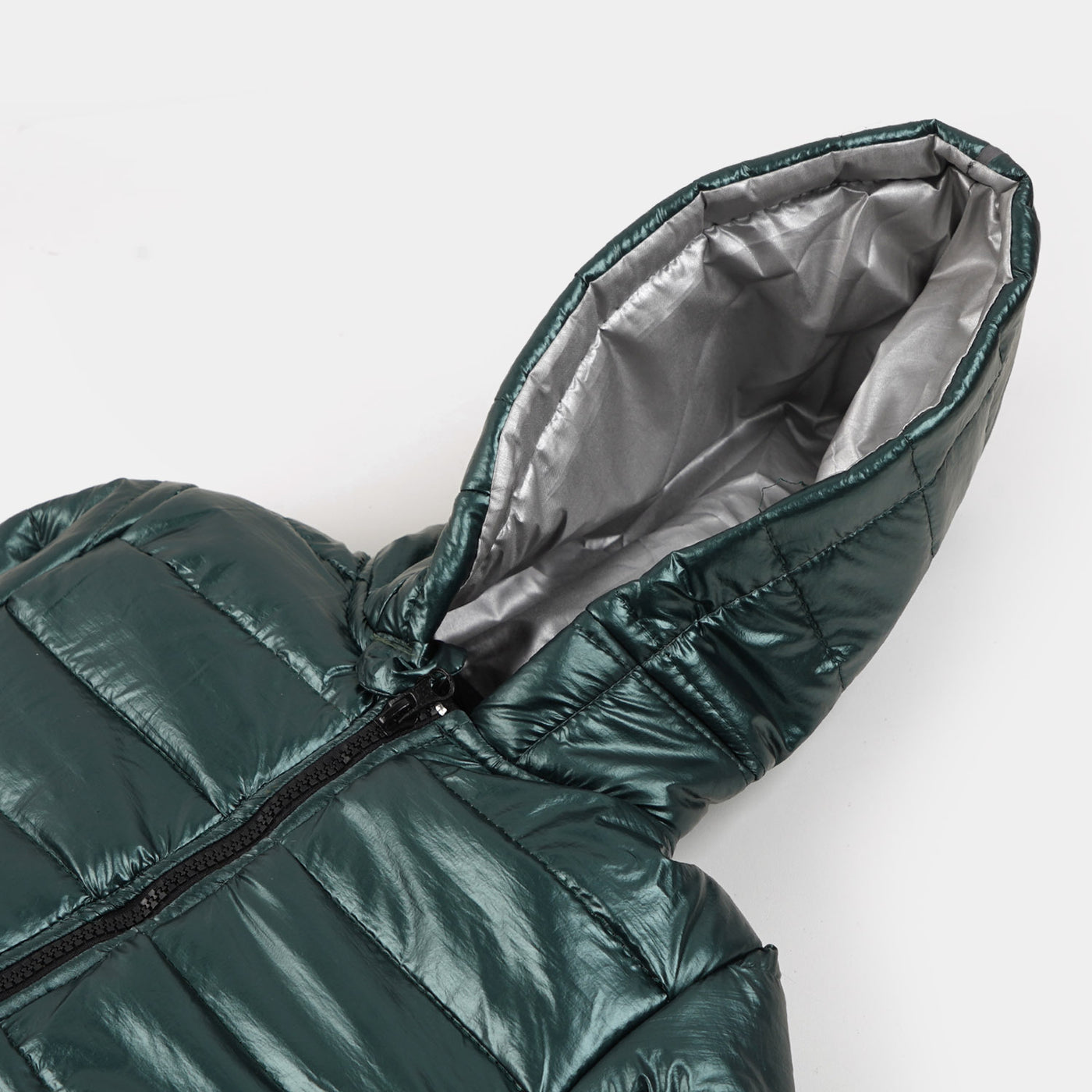 Boys Jacket Quilted Hood - Green