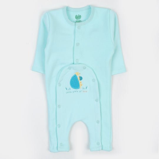 Infant Boys Knitted Romper Piece Of Love - Ice Blue