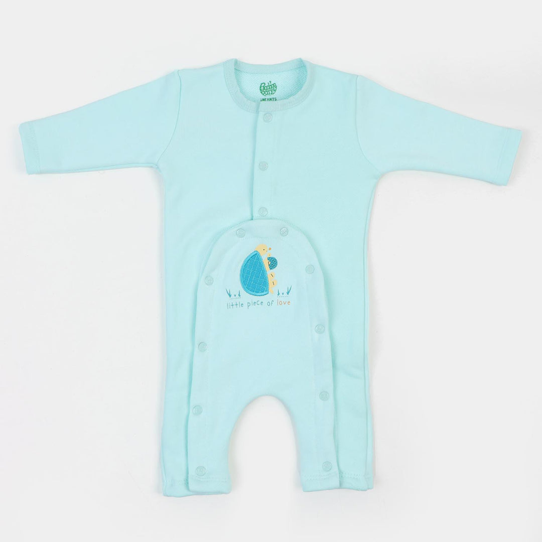 Infant Boys Knitted Romper Piece Of Love - Ice Blue