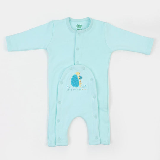 Infant Boys Knitted Romper Piece Of Love - Ice Blue