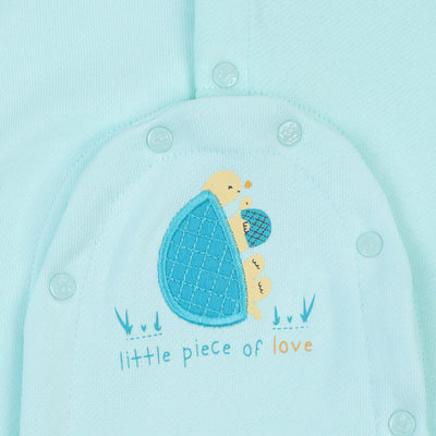 Infant Boys Knitted Romper Piece Of Love - Ice Blue