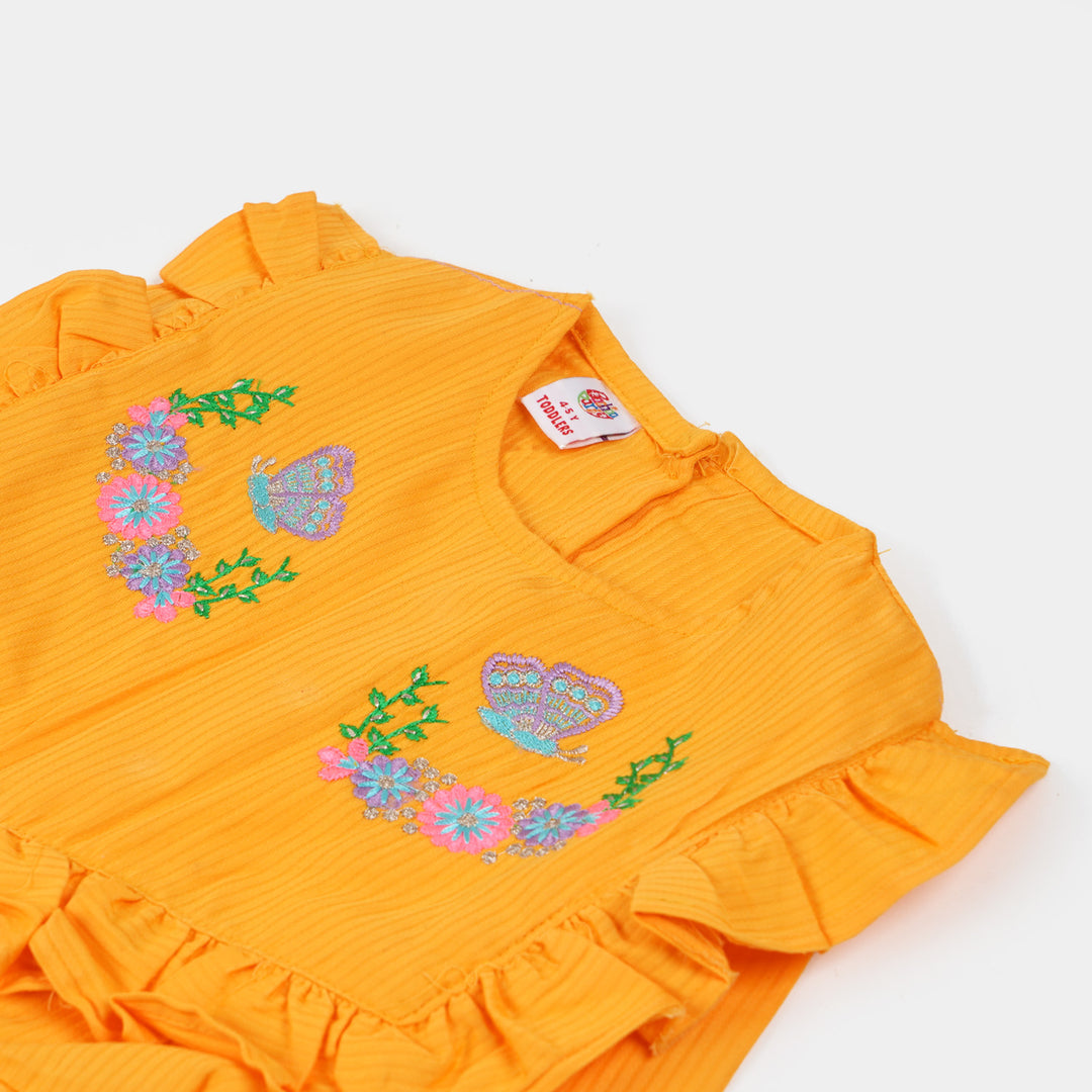 Girls EMB Jumpsuit Butterflies - Citrus