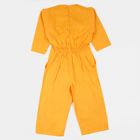 Girls EMB Jumpsuit Butterflies - Citrus