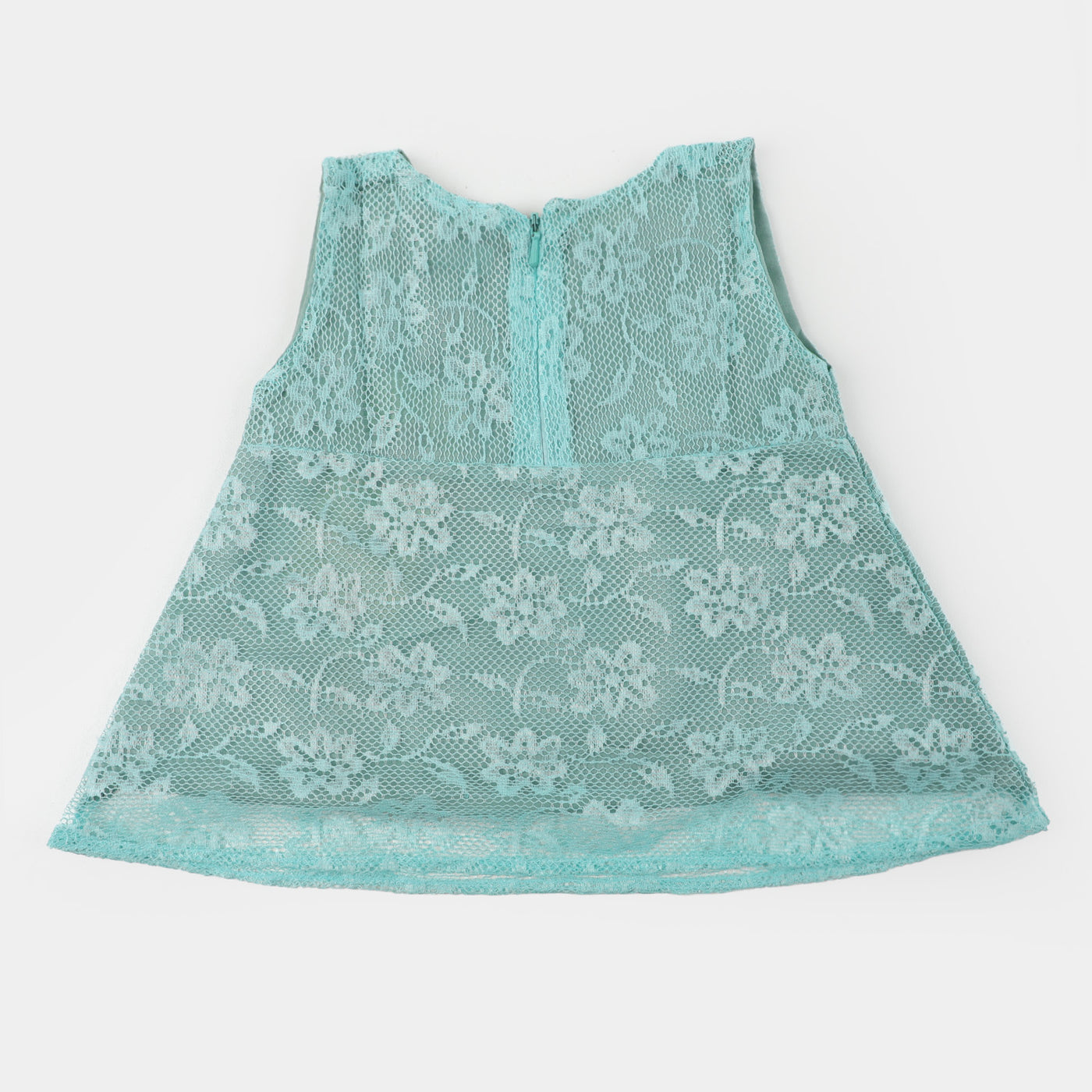 Infant Girls Net Casual Top - Aqua Green