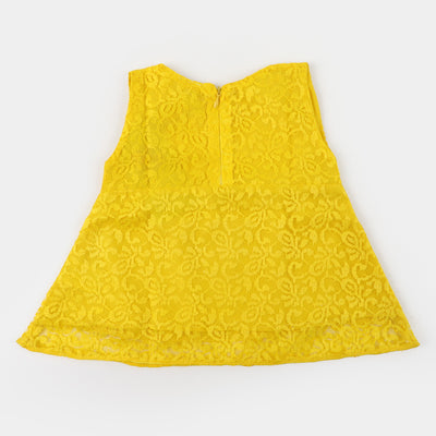 Infant Girls Cotton Casual Top - Dark Yellow