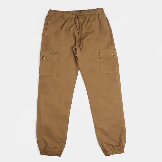 Teens Boys Cotton Pant Cargo Jogger - Khaki