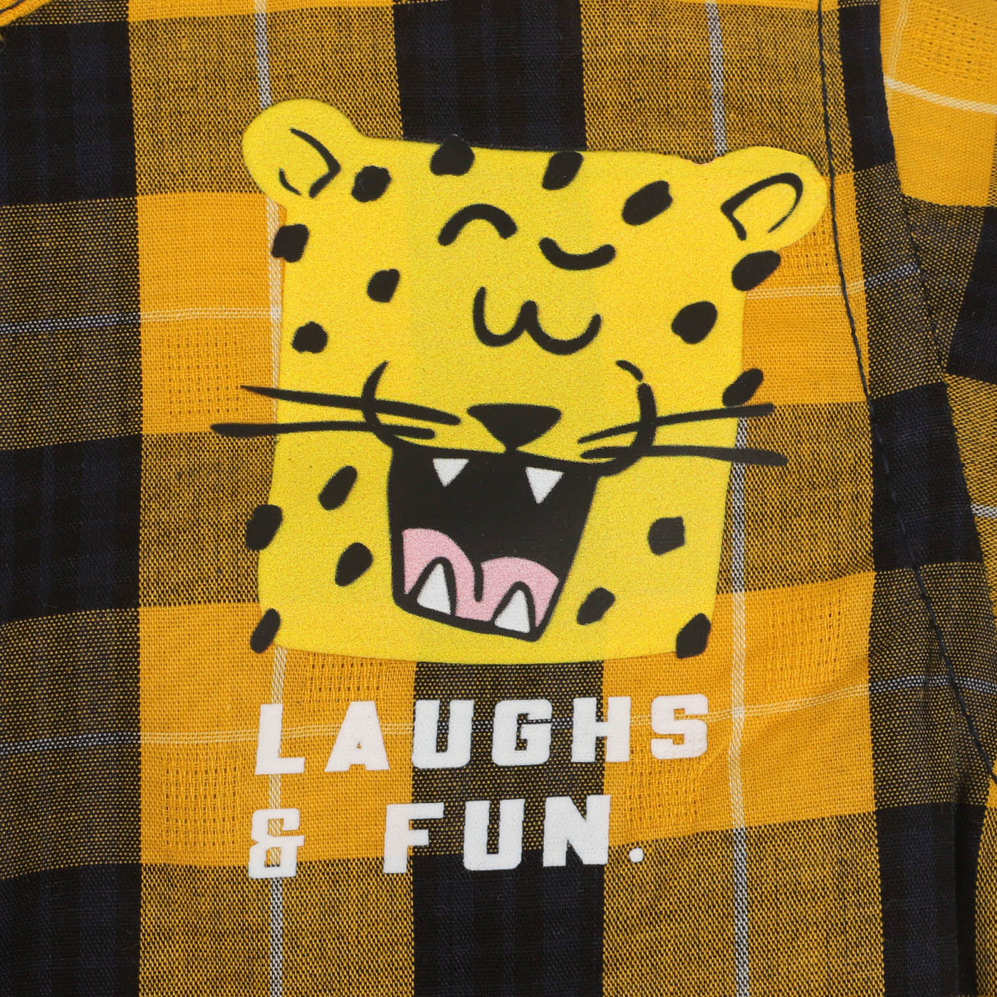 Infant Boys Cotton Casual Shirt Laugh & Fun - Yellow Check