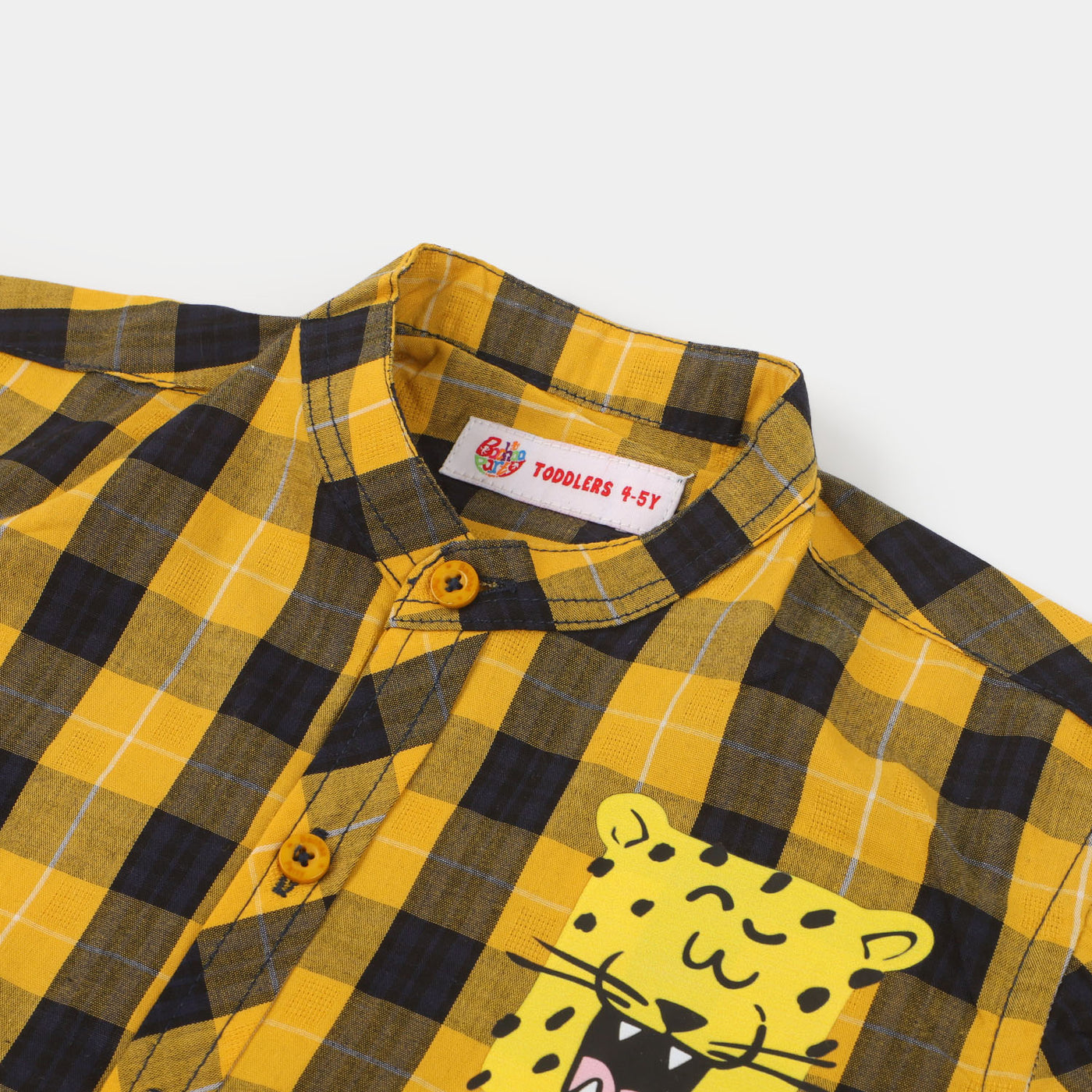 Boys Cotton Casual Shirt Laugh & Fun | Yellow Check