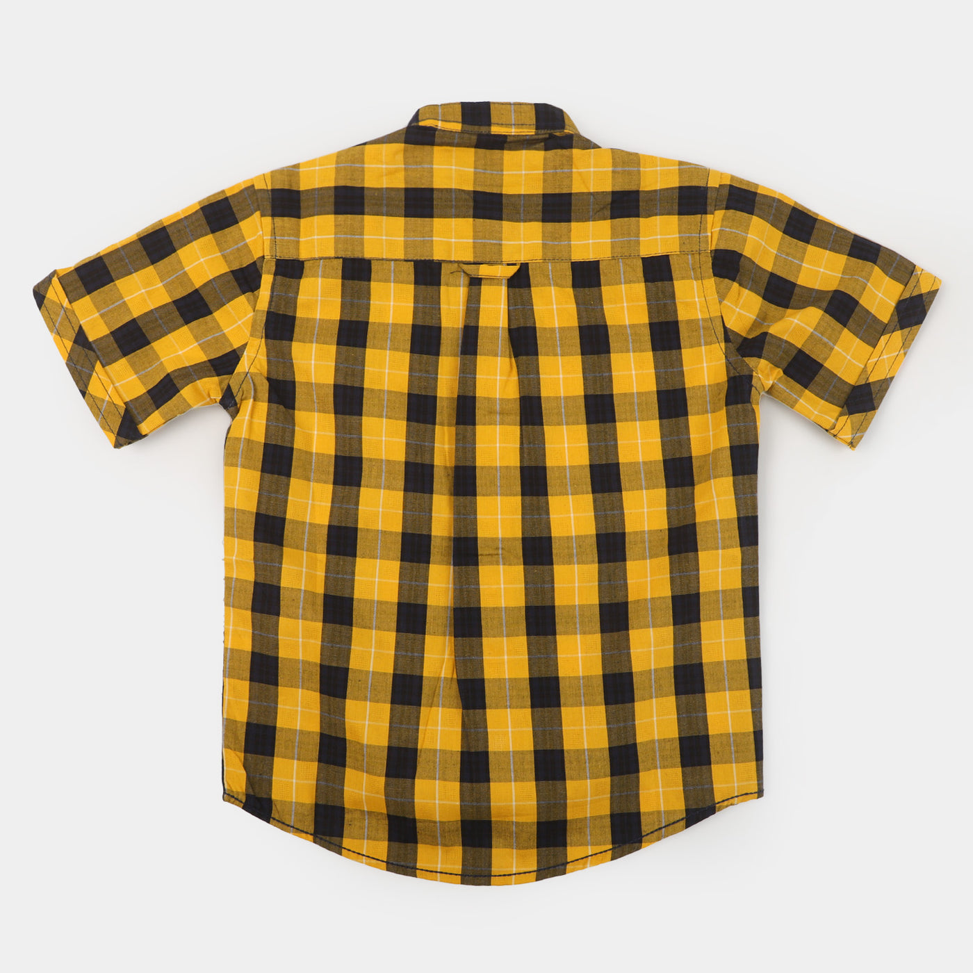Boys Cotton Casual Shirt Laugh & Fun | Yellow Check
