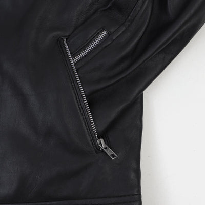 Teens Boys Genuine Sheep Leather Jacket - BLACK