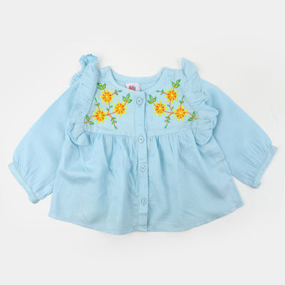 Infant Girls Jacquard EMB Top Glory - Blue