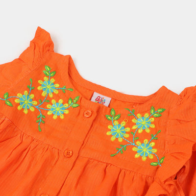 Infant Girls Jacquard EMB Top Glory - ORANGE