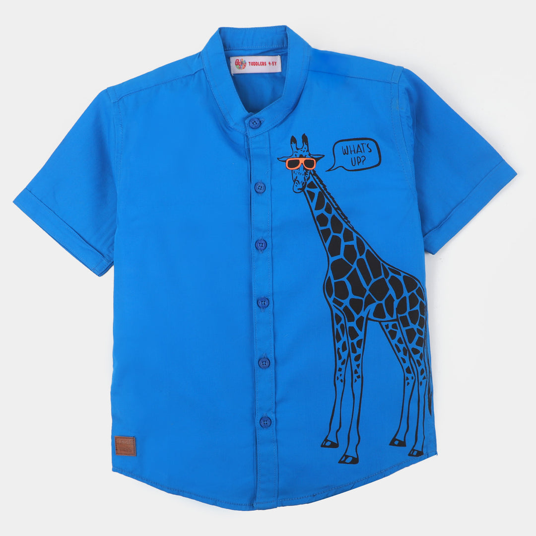 Boys Cotton Casual Shirt What's Up | Royal Blue