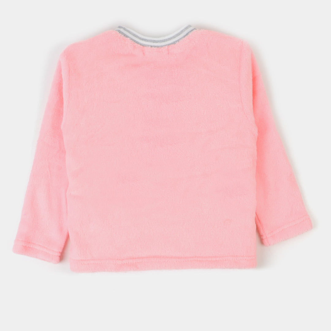 Girls 2 PCs Suit Sleep Right Meow -Pink