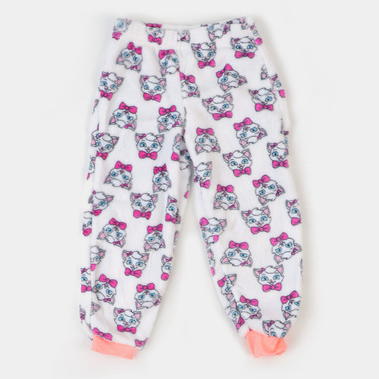 Girls 2 PCs Suit Sleep Right Meow -Pink