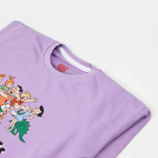 Girls Sweatshirt Flinstones - Purple