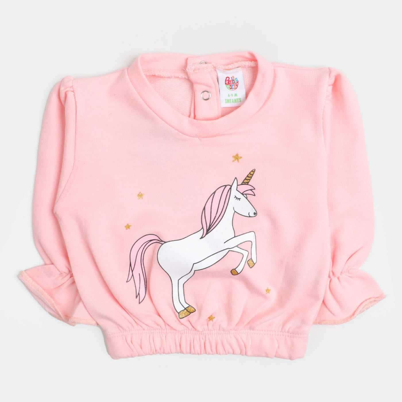 Infant Girls Sweatshirt Unicorn - Baby Pink