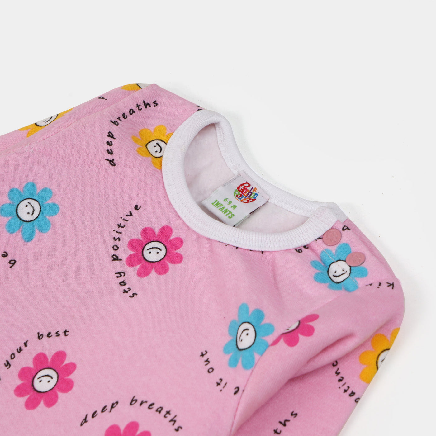 Infant Girls Knitted Romper Flower - Pink