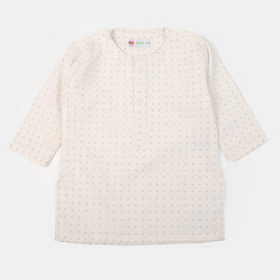 Infant Boys Kurta Pajama Dots | Off White