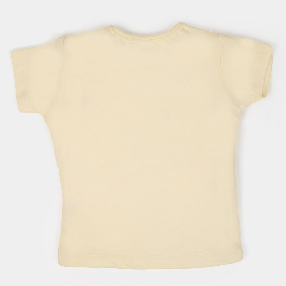 Infant Boys Cotton T-Shirt Super Good - Cream