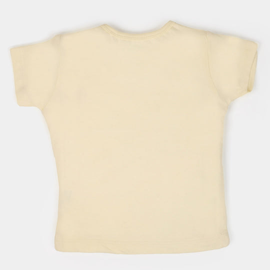 Infant Boys Cotton T-Shirt Super Good - Cream