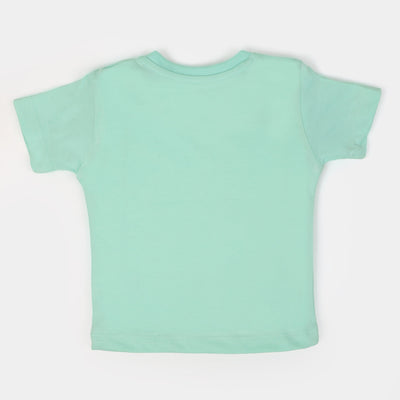Infant Boys Cotton Round Neck T-Shirt Skate - Sea Green