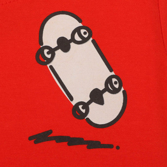 Infant Boys Cotton Round Neck T-Shirt Skate - Red