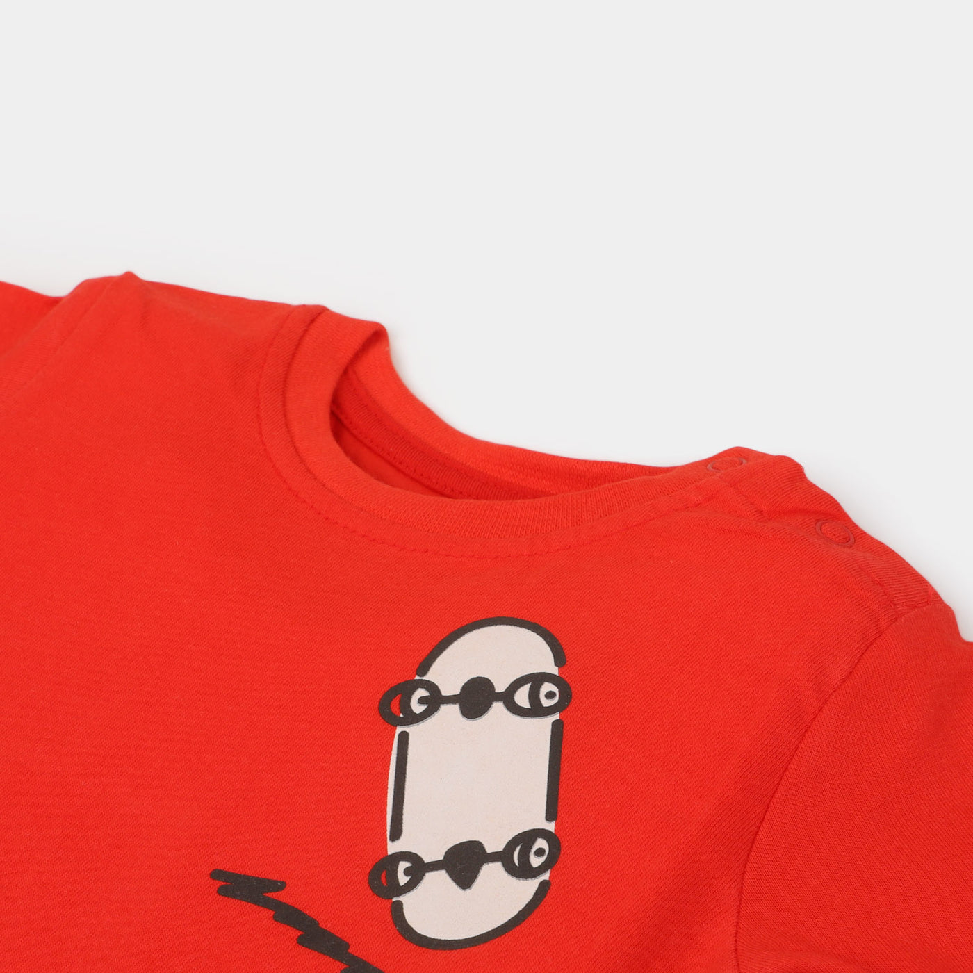 Infant Boys Cotton Round Neck T-Shirt Skate - Red