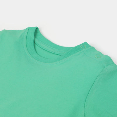 Infant Boys Cotton Round Neck T-Shirt Handsome - Green
