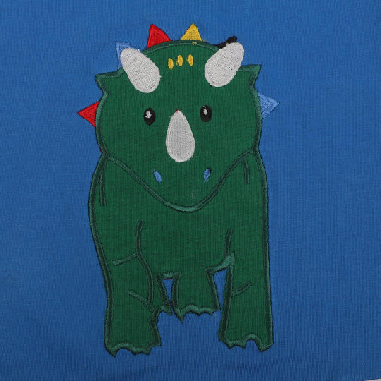 Infant Boys Cotton Round Neck T-Shirt Dino | Blue