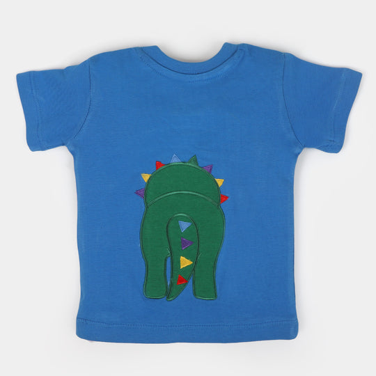 Infant Boys Cotton Round Neck T-Shirt Dino | Blue