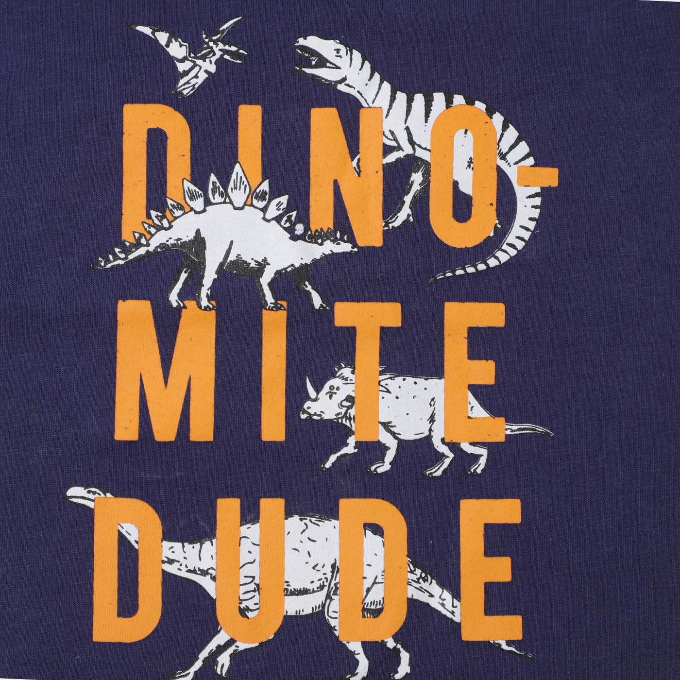 Infant Boys Cotton Round Neck T-Shirt Dino mite - Navy Blue